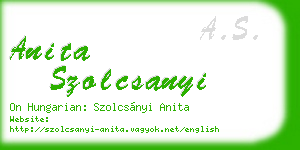 anita szolcsanyi business card